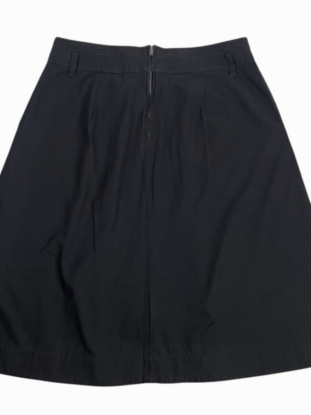 Gap Skirt Pleated A-Line Black Cotton Midi Academia Pockets Belt Loops Size 14 - Picture 6 of 8